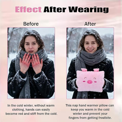 Kids Cartoon Hand Pillow Hand Warmer,Multifunction Home Animal Doll Plush Muffs Cartoon,Soft Cotton,for Napping,Travel Essentials (model7)