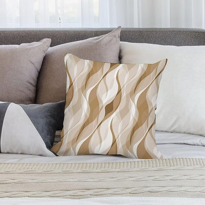 Cream Throw Pillow Covers Modern Abstract Cream and Grey Striped Decorations for Bedroom Living Room Farmhouse Sofa Pillows Bed Couch 18x18 Inch