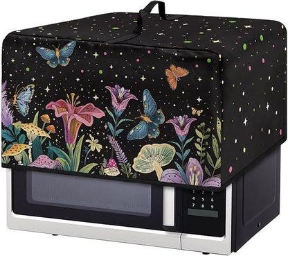 Microwave Oven Cover, Butterfly Heat-Resistant Polyester Machine Protector Decorative Kitchen Appliance Covers Waterproof Microwave Oven Cover for Most Countertop Microwaves