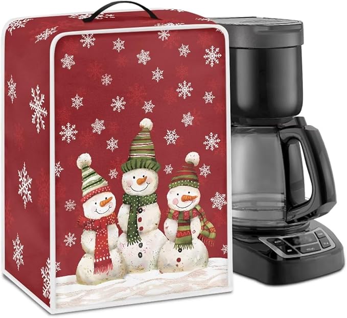 Christmas Coffee Maker Cover, Cute Snowman Coffee Dust Cover, Xmas Mixer Appliance Protector