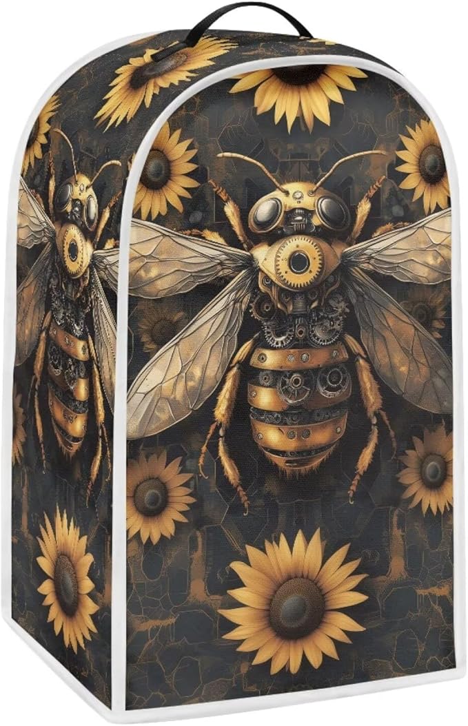 Talayituse Bee Sunflower Print Blender Dust Cover, Fingerprint Protection Cover for Stand Mixer or Coffee Machine, Home Kitchen Appliance Covers for Stain Dust Resistant Supplies
