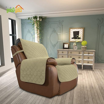 Easy-Going Sofa Slipcover Waterproof Oversized Recliner Chair Cover Non-Slip Fabric Couch Cover for Living Room Washable Furniture Protector for Pets Kids Children Dog Cat (Oversized Recliner, Sand)