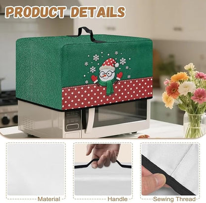 Microwave Oven Universal Dust Cover, Christmas Snowman Waterproof Polyester Fabric Dust Cover Heat-Resistant Air Fryer Dust Cover Appliance Airfryer Dust Jacket