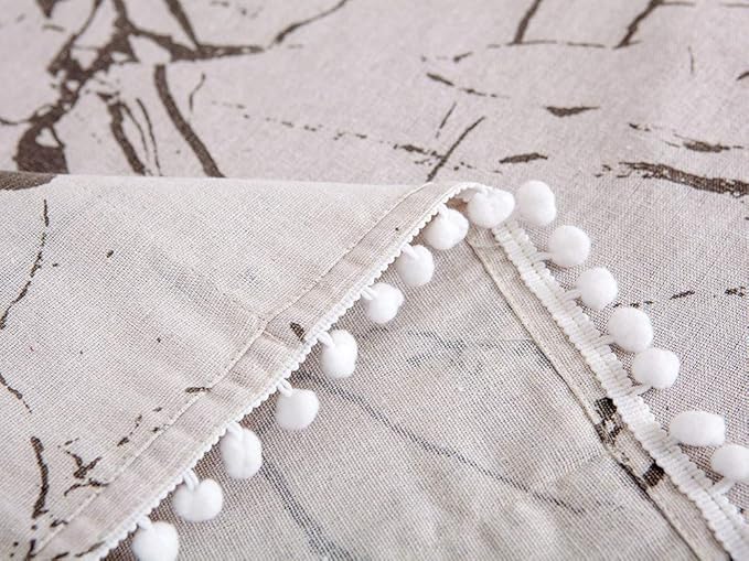 AKOAK 1 Pack 55 x 130cm /22 "x 51" Geometric Washing Machine Refrigerator Dust Cover, Multi-Purpose Household Cotton Linen Dust Microwave Cover, with Storage Pouch (Marble)