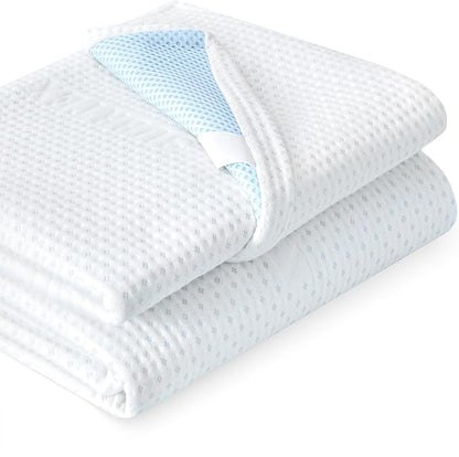 Subrtex 4 Inch Mattress Topper Cover (Only Cover) Mattress Topper Protector Bedding Rayon Made from Bamboo Removable Mattress Encasement with Zippers, CK