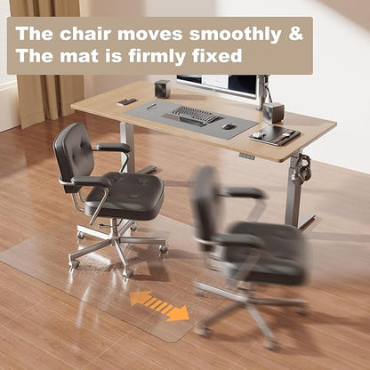 [Thickened to 2.0mm] 40"x50" Computer Chair Mat for Hardwood, PVC Office Mat for Hardwood Floor, Anti-Slip Rolling Chair Floor Protector,Vinyl Mats for Home, Under Desk Mats for Rolling Chairs