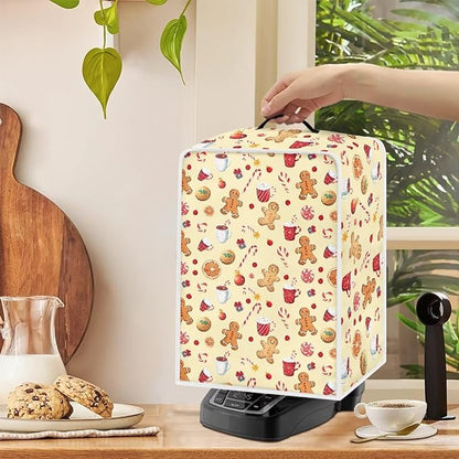 Christmas Coffee Maker Cover Dust Resistant Small Kitchen Appliance Protector with Handle