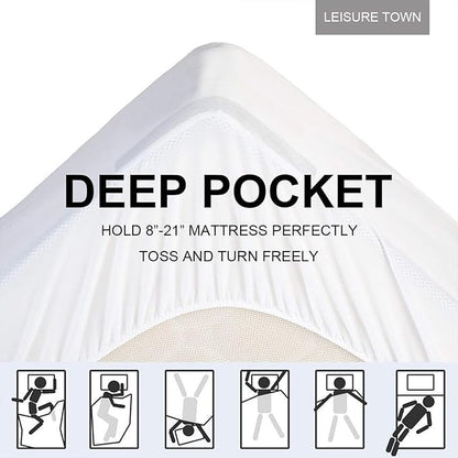 LEISURE TOWN Twin Mattress Pad Fitted Quilted Cotton Mattress Cover Cooling Soft Pillow Top Mattress Topper with Down Alternative Filling Mattress Protector with 8-21 Deep Pocket (39x75 White)