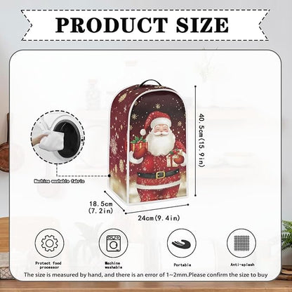 Santa Claus Blender Cover for Kitchen Resistance Food Processor Dust Cover with Handle Easy Clean Coffee Machine Dust Protector Covers for Kitchen Countertop Christmas Decor