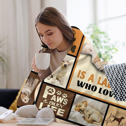 Labrador Dog Print Blanket Best Dog Pet Animal Throw Blankets for Couch Sofa Stuff Decor Gifts Lightweight Soft Cozy Fleece Plush Warm Flannel Bedding for Lover Man Woman Teen Adults 40"x50"