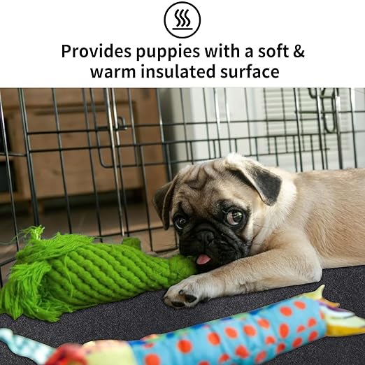 Kennel Pad Dog Crate Mat Liner, Absorbs Urine, Waterproof, Non-Slip, Washable Puppy Pee Pad for Kennel Training - Under Pet Cage to Protect Floors, Cut to Fit (30" x 38" 2 Pack-Equal to 60" x 38")