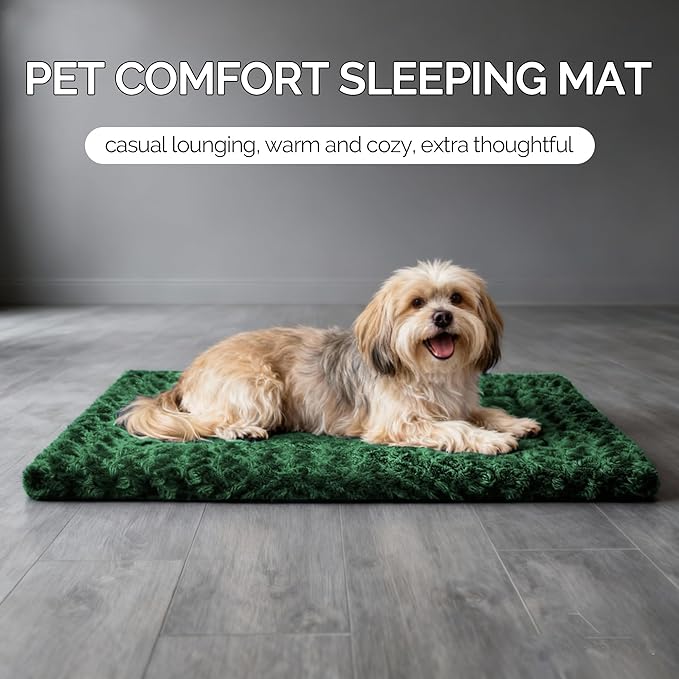 Dog Bed Mat - Reversible Crate Pad for Pet Comfort - Soft With Dual-Sided Design for All Seasons - Durable, Machine Washable for Crates, Travel, and Home