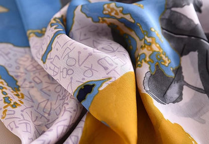 Fashion Scarves Scarf 100% Silk Feeling Scarf Silk Like Scarves Long Lightweight Sunscreen Shawls for Women