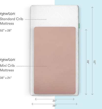 Newton Baby Fitted Mini Crib Sheets (2-Pack) | Organic Muslin Cotton, Breathable & Soft Baby Sheets, Washable Baby Mattress Sheets, Fits Mini Crib Mattresses 24" x 38", Clay