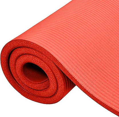 BalanceFrom GoCloud 71x24 Inches Extra Thick Yoga Mat 1-Inch High-Density Foam – Roll-Up Exercise Pad with Double-Sided Non-Slip Surface and Carrying Strap for Pilates and Home Workouts
