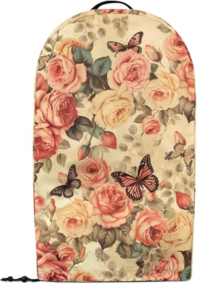Vintage Roses Butterfly Blender Dust Cover Stand Mixer or Coffee Maker Appliance Covers, Anti Fingerprint Polyester Dust Proof Stain Resistant Blender Cover for Home Kitchen