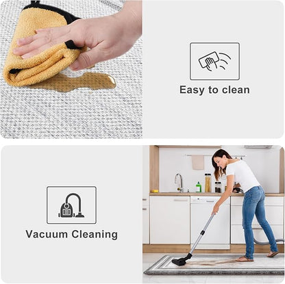 KIMODE Anti Fatigue Kitchen Mats for Floor 2 Piece, Cushioned Farmhouse Kitchen Rugs, Non Slip Kitchen Floor Mats, Comfort Foam Standing Desk Mats for Laundry Office Sink Grey 20"x71"+20"x32"