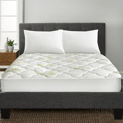 Air Mattress Cover Twin Size, Thick Viscose Made from Bamboo Quilted Mattress Topper for Kids, Noiseless Extra Plush Pillow Top Pad Fits 15-23 Inches Deep Mattresses