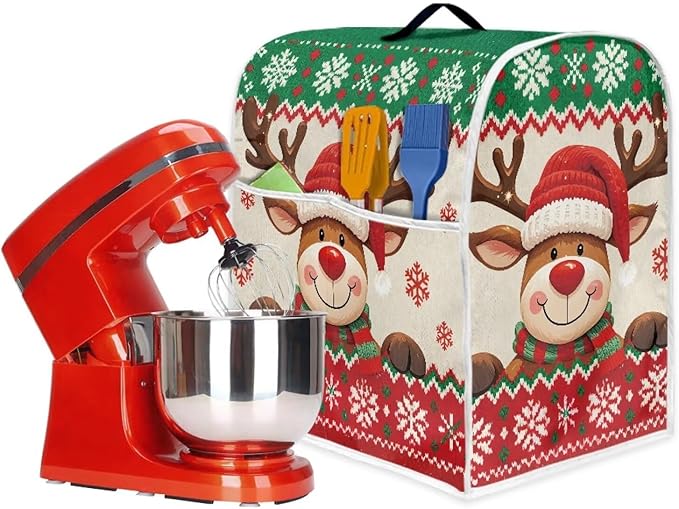 Christmas Stand Mixer Cover 4.5-5 Quart Kitchen Mixer Cover Washable Food Processor Protective Covers Dust Protection Insulated Kitchen Decoration Gift for Christmas