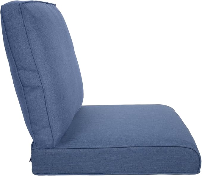 Pop 22x25/22x24 Outdoor Furniture Cushions Set of 6 - Comfortable Patio Chair Cushion for Rattan Wicker Dining Rocking Swivel Chairs Loveseat Couch L-Shape Sectional Sofa - Navy Blue/Classic