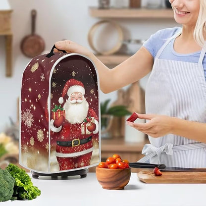 Santa Claus Blender Cover for Kitchen Resistance Food Processor Dust Cover with Handle Easy Clean Coffee Machine Dust Protector Covers for Kitchen Countertop Christmas Decor