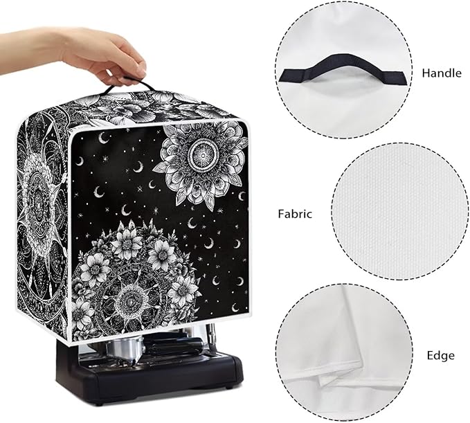Mandala Sun Moon Coffee Machines Covers - Dust Resistant Protective Covers For Coffee Makers, Blender, Mixer, Juice Machine - Dust Proof, Washable