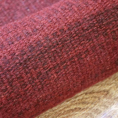 Rugsotic Carpets Hand Woven Flat Weave Kilim Wool ECO-Friendly Area Rugs - 7'x9', Rectangle Shape, Dark Red Color, Solid Plain Design, Low Pile Handmade Rugs for Living Room, Bed Room (D00111)