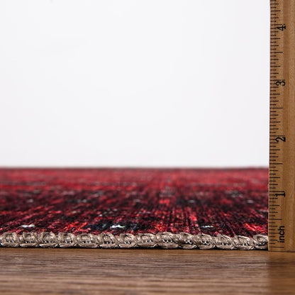 Keen Home Design 8x10 Rug - Machine Washable Area Rug with Non-Slip Backing, Ideal for Living Room, Dining Room, Bedroom - Vintage, Easy Clean, Durable, Low Pile Rug - (8' x 10')