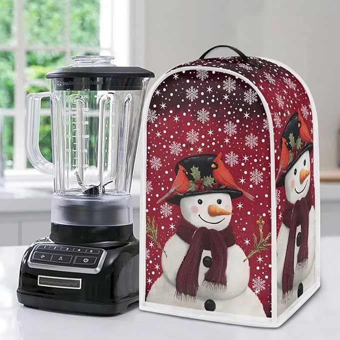 Christmas Blender Cover for Kitchen Waterproof Food Processor Dust Cover with Handle Decorative Coffee Machine Dust Protector Covers for Kitchen Countertop Home Decor