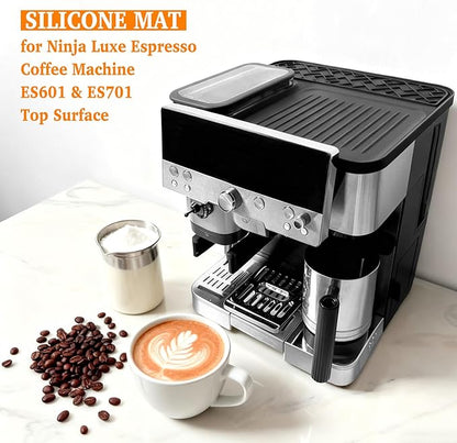 Top Surface Protection Mat for Ninja Luxe Espresso Coffee Machine ES601 & ES701 - Food-Grade Silicone, Waterproof, Heat-Resistant, and Easy to Clean. Coffee Machine Accessory for Ninja Luxe Espresso