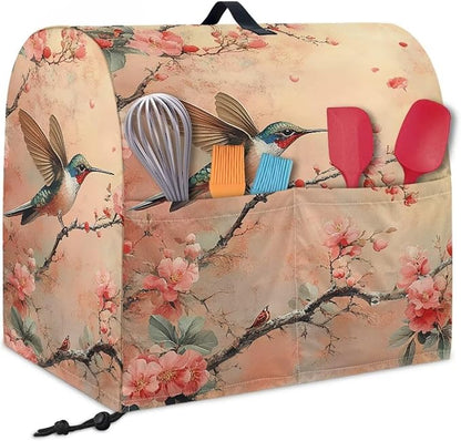 Hummingbird with Flower Mixer Covers Washable Stand Mixer Dust Cover Fit Kitchen Aid Mixer 4.5-8 Quart Home Kitchen Small Appliance Protector