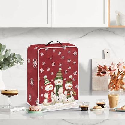 Christmas Coffee Maker Cover, Cute Snowman Coffee Dust Cover, Xmas Mixer Appliance Protector
