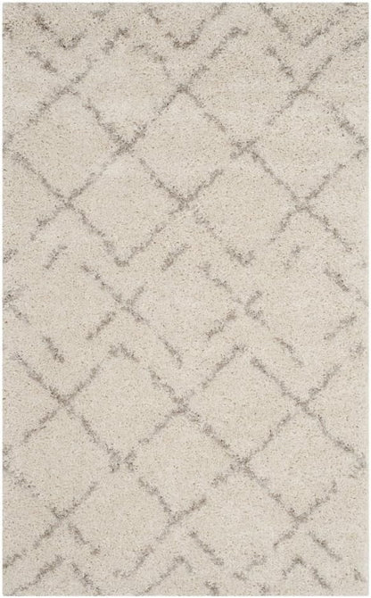 SAFAVIEH Arizona Shag Collection Area Rug - 3'2" x 5', Ivory & Beige, Moroccan Boho Design, Non-Shedding & Easy to Clean, Ideal for Living Room, Bedroom, Dining Space (ASG743A)