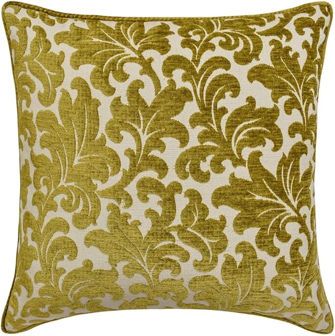 The HomeCentric King/Queen/Twin Chartreuse Designer Full 68"x18" Bed Runner Without Pillow Cover, Velvet, Floral Pattern Bed Scarf on Velvet Fabric - Enchanted Chartreuse