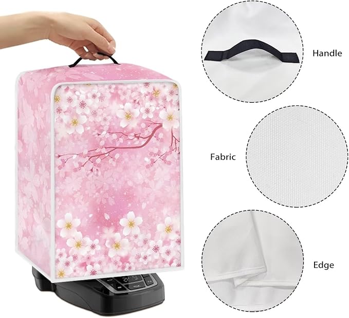 Mumeson Cherry Blossom Coffee Maker Cover, Universal Waterproof and Dustproof Pouch with Dual Handle for Home, Garage, Office