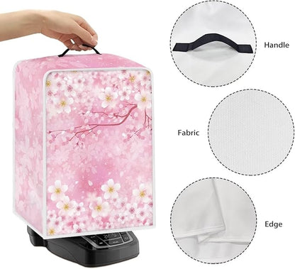 Mumeson Cherry Blossom Coffee Maker Cover, Universal Waterproof and Dustproof Pouch with Dual Handle for Home, Garage, Office