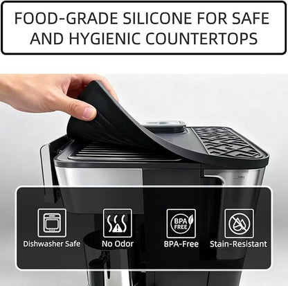 Premium Top Mat for Ninja Luxe Cafe Espresso Machine ES601 & ES701 – Custom Fit Coffee Machine Cover – Food-Grade Silicone – Waterproof, Heat-Resistant, Non-Slip, Easy to Clean, Coffee Bar Accessories