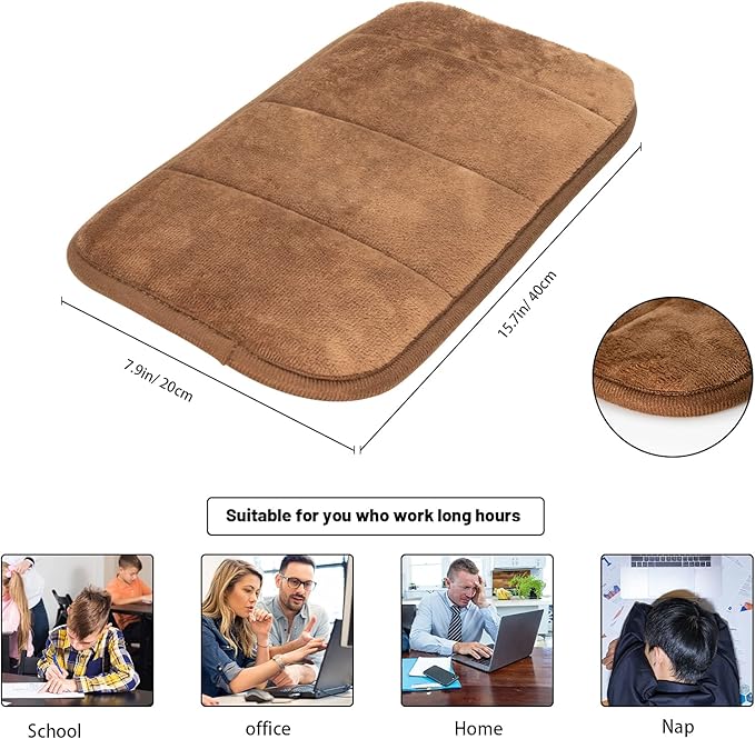 2 Sets Upgrade Computer Wrist Elbow Pad, DILIBRA Portable Memory Foam Arm Wrist Rest Pillow, Soft and Anti-Slip Wrist Support Mat for Keyboard Desktop Office Gaming - Alleviate Elbow Pain (Brown)