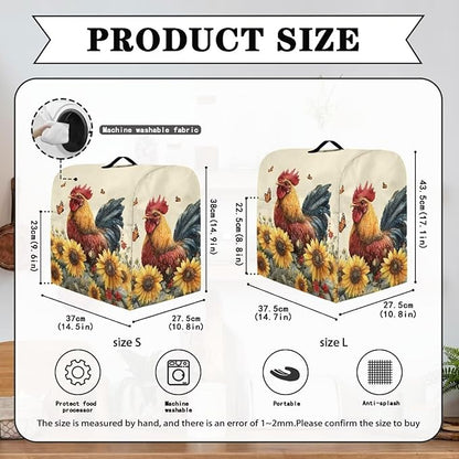 Stand Mixer Covers for 4.5-5 Quart Mixer Rooster with Butterfly Mixer Covers Protector Kitchen Aid Mixer Cover Accessories Decoration