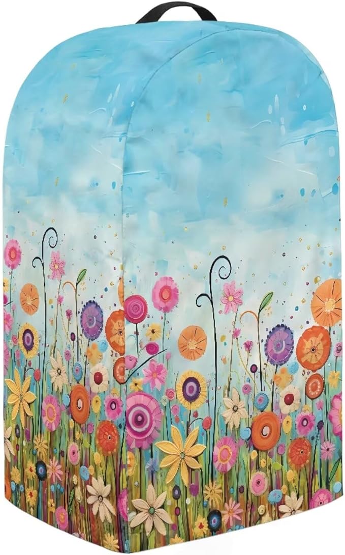 Colorful Daisy Print Blender Covers for Kitchen Food Processor Cover with Durable Handle, Dust Covers for Kitchen Appliances Stand Mixer or Coffee Maker Appliance Cover