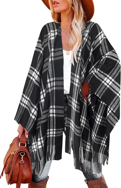 Breezy Lane Women's Shawl Wraps Warm Poncho Ruana Wrap Cardigan