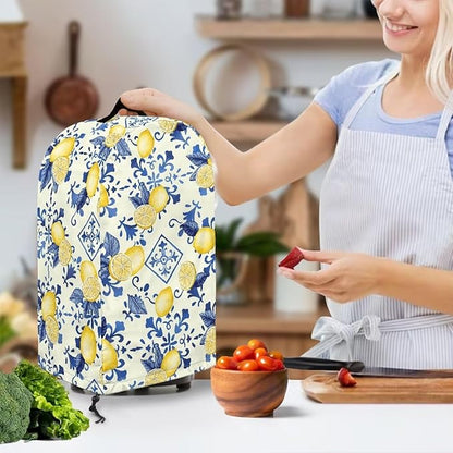 Lemon Flower Blender Dust Cover Stand Mixer or Coffee Maker Appliance Covers with Drawstring Anti Fingerprint Polyester Dust Stain Resistant Blender Cover for Home Kitchen