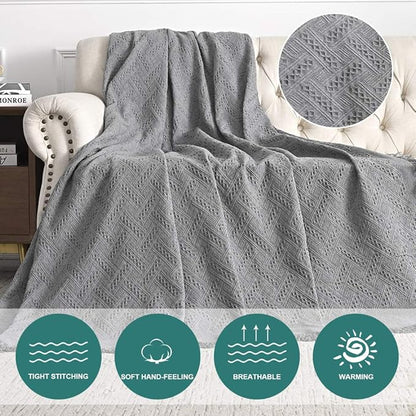 MYSKY HOME Couch Cover Sofa Covers Small Chair Cover Grey Geometrical Couch Recliner Cover for 1 Cushion Couch Washable Futon Sofa Throws Single Sofa Slipcovers for Dogs (Medium, 71" x 91", Grey)