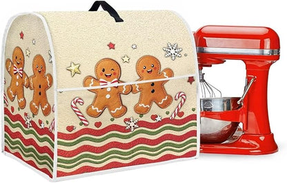 Christmas Mixer Cover for Kitchen Aid 4.5-5 Qt Mixer, Gingerbread Man Small Appliance Dust Covers Universal for Air Fryers, Coffee Makers, Christmas Decor for Kitchen