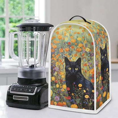 Talayituse Cat Flower Print Blender Cover Kitchen Appliance Covers Stand Mixer or Coffee Juice Machine Blender Dust Cover and Fingerprint Protection