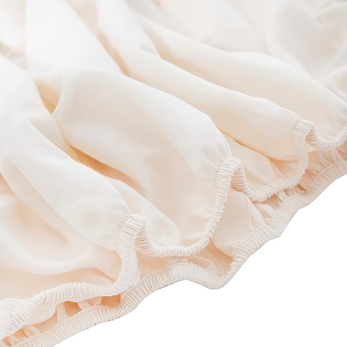 Organic Cotton Fitted Crib Sheets - 100% GOTS Certified Organic Cotton, All-Natural, Dye-Free, Unbleached, Toxic-Free & Breathable Baby Crib Sheets for Standard Crib Mattresses (2 Pack)