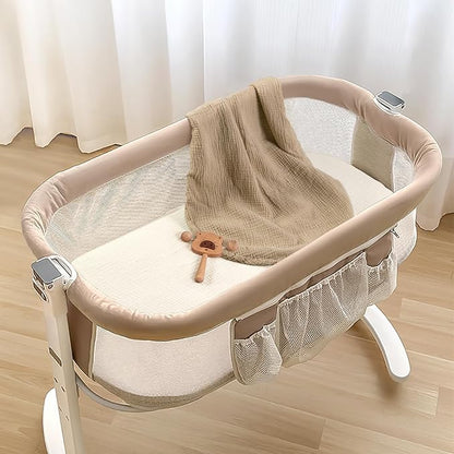 lulumoon Muslin Bassinet Sheets for Baby: Soft Bedside Sleeper Bassinet Fitted Sheets for Boys and Girls