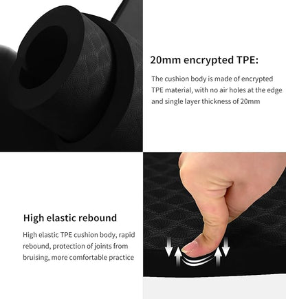 nuveti Large Exercise Mat - 15mm/20mm/30mm Thick Yoga Mat | Workout Mat for Fitness, Yoga, Pilates, Stretching & Floor Exercises for Women & Men with Free Carrying Bag