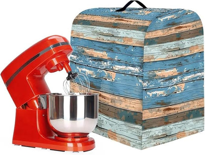 Stand Mixer Covers Protector Kitchen Aid Mixer Cover Wood Design Appliance Dust Covers with Top Handle Front Pocket Universal Fit Tilt Head and Bowl Lift Models