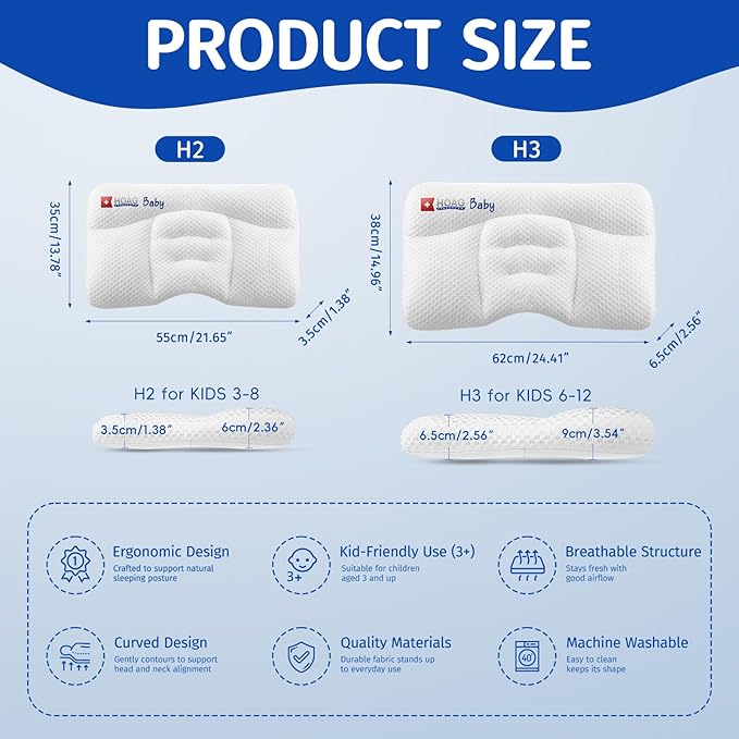Toddler Pillow with Pillowcase, Breathable & Cozy Machine Washable Kids Pillow with Pillowcase, 21.6x13.8 Ergonomic Children Pillow for Boys and Girls Aged 6-12 (Farm, Height 3)